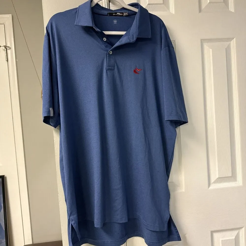 Caves Valley RLX Ralph Lauren Golf Polo Shirt Men's XL Blue Performance Stretch